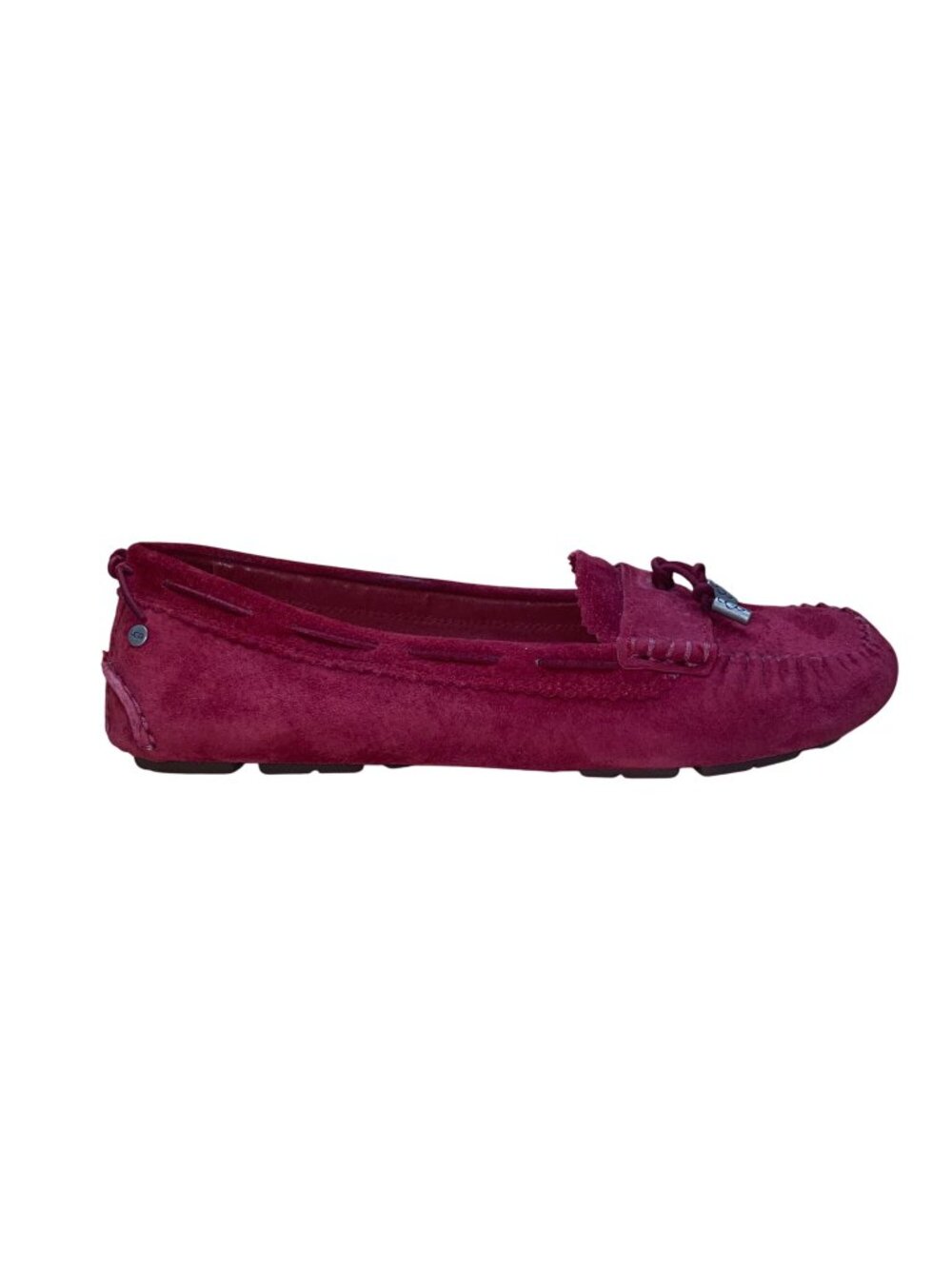 UGG Women’s Red Suede Sheepskin-Lined Tassel Detail Loafers Size 9.5